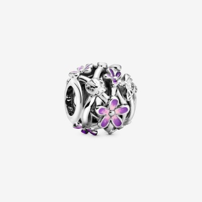 Pandora Openwork Purple Daisy Charm