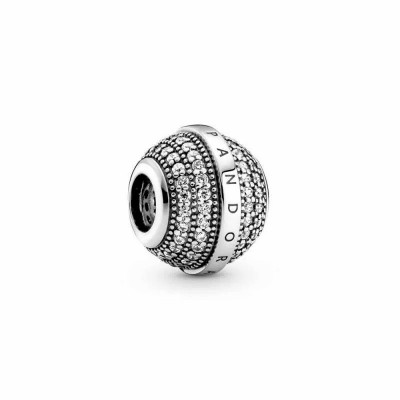 Pandora Pave and Logo Charm