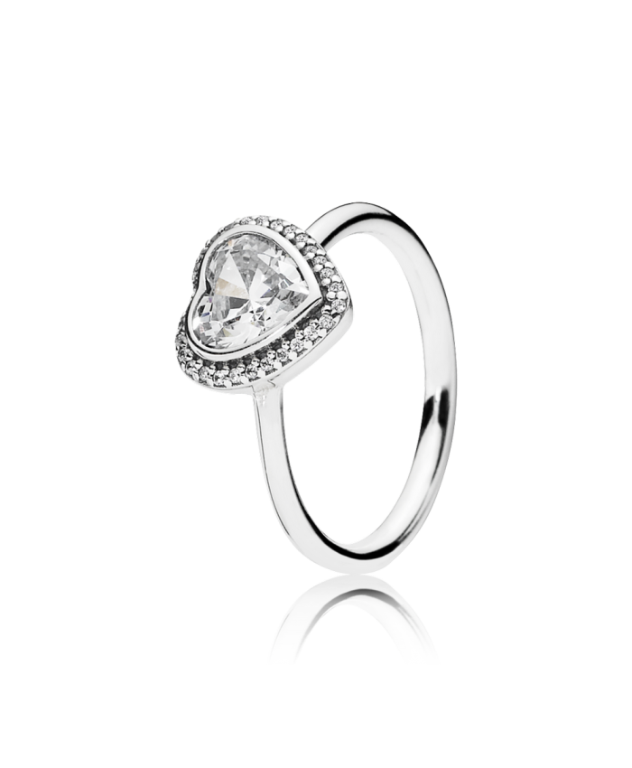 Pandora Sparkling Love Heart Ring, Clear CZ