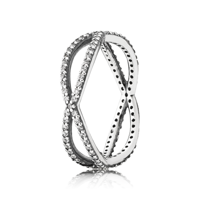 Pandora Crossing Paths Stackable Ring, Clear CZ