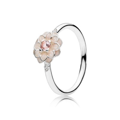 Pandora Blooming Dahlia, Cream Enamel, Clear CZ & Blush Pink Crystals
