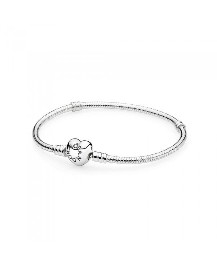 Pandora Silver Charm Bracelet with Heart Clasp