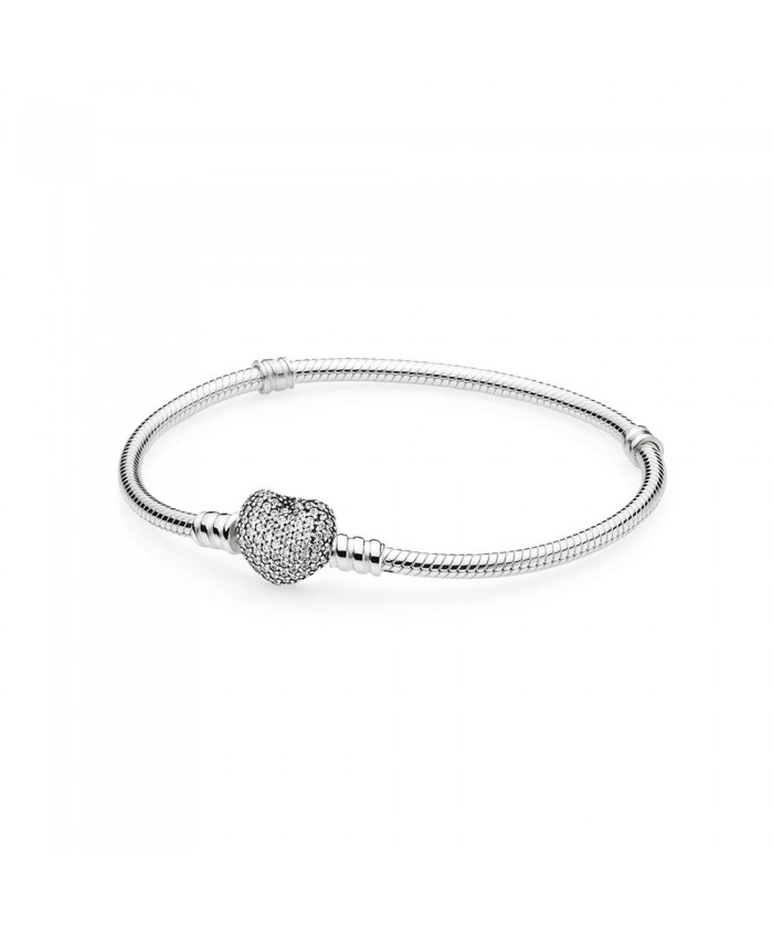 Pandora Pavé Heart Bracelet, Clear CZ