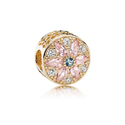 Pandora Opulent Floral, 14K Gold, Multi-Colored Crystals & Clear CZ