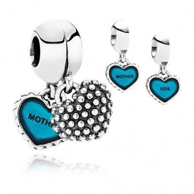 Pandora Piece Of My Heart, Son, Two-Part, Turquoise Enamel