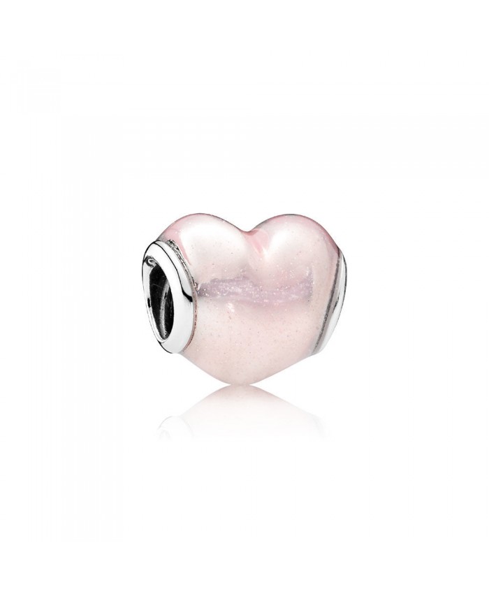 Pandora Glittering Heart, Soft Pink Enamel