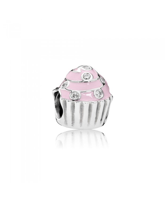 Pandora Sweet Cupcake, Light Pink Enamel & Clear CZ