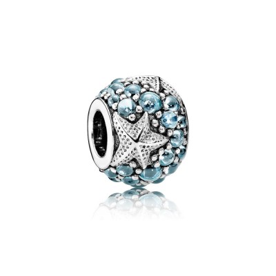 Pandora Oceanic Starfish Charm, Frosty Mint CZ