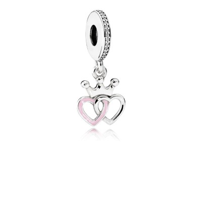 Pandora Crowned Hearts, Orchid Pink Enamel & Clear CZ