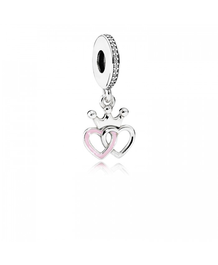 Pandora Crowned Hearts, Orchid Pink Enamel & Clear CZ