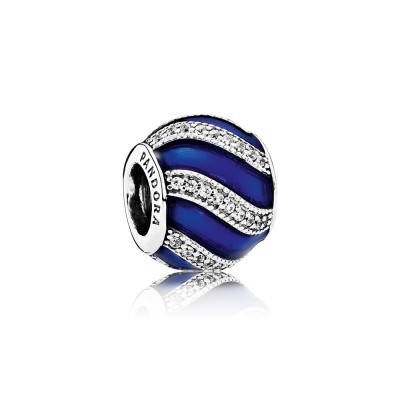 Pandora Adornment, Transparent Royal-Blue Enamel &  Clear CZ
