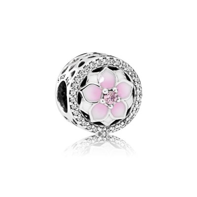 Pandora Magnolia Bloom, Pale Cerise Enamel & Pink CZ