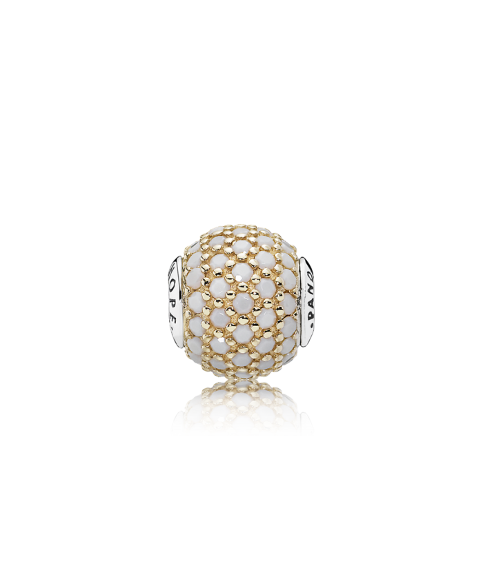Pandora HOPE, 14K Gold & Opaque White Crystal